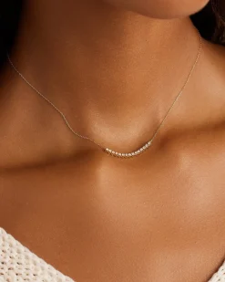 gorjana Diamond Cluster Row Necklace 14k Solid Gold Best