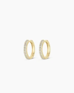gorjana Diamond Double Down Huggies 14k Solid Gold Best