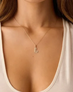 gorjana Diamond Era Alphabet Charm 14k Solid Gold Discount