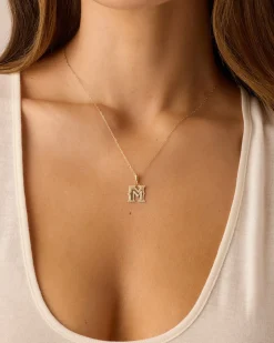 gorjana Diamond Era Alphabet Charm 14k Solid Gold Discount