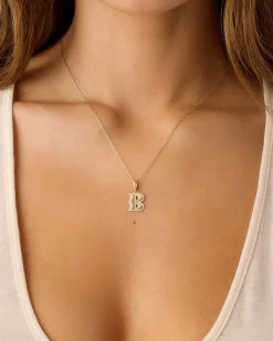 gorjana Diamond Era Alphabet Charm 14k Solid Gold Discount