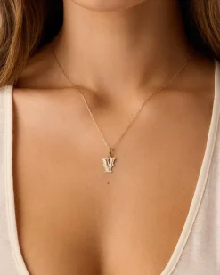 gorjana Diamond Era Alphabet Charm 14k Solid Gold Discount
