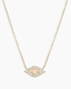 gorjana Diamond Evil Eye Necklace 14k Solid Gold Outlet