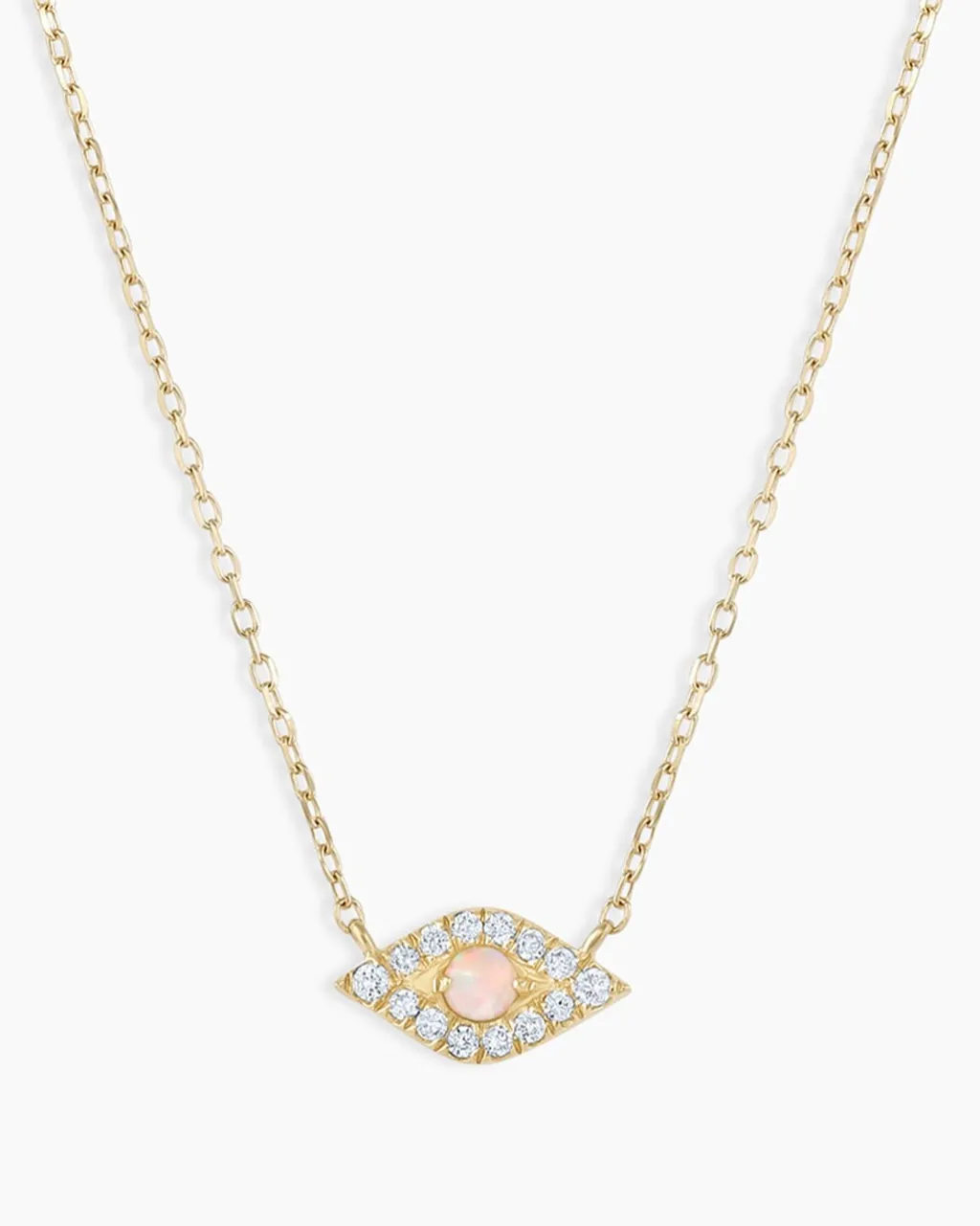 gorjana Diamond Evil Eye Necklace 14k Solid Gold Outlet