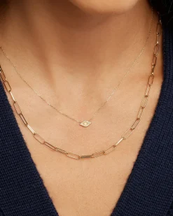 gorjana Diamond Evil Eye Necklace 14k Solid Gold Outlet