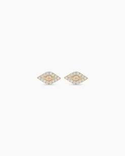 gorjana Diamond Evil Eye Studs 14k Solid Gold Clearance