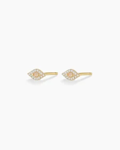 gorjana Diamond Evil Eye Studs 14k Solid Gold Clearance