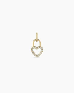 gorjana Diamond Heart Padlock Charm 14k Solid Gold Online