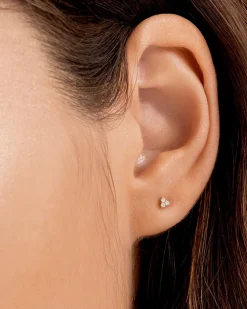 gorjana Diamond Jolie Single Stud 14k Solid Gold Hot