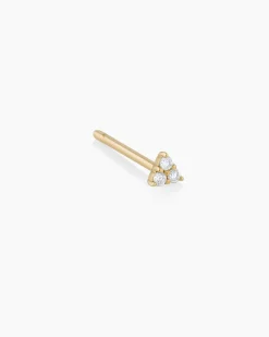 gorjana Diamond Jolie Single Stud 14k Solid Gold Hot