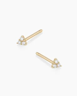 gorjana Diamond Jolie Studs 14k Solid Gold Fashion