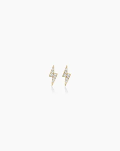 gorjana Diamond Lightning Studs 14k Solid Gold Hot