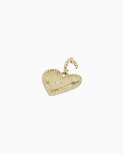 gorjana Diamond Love Charm 14k Solid Gold New