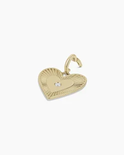 gorjana Diamond Love Charm 14k Solid Gold New