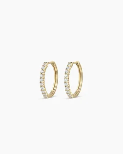 gorjana Diamond 15mm Hoops 14k Solid Gold Fashion