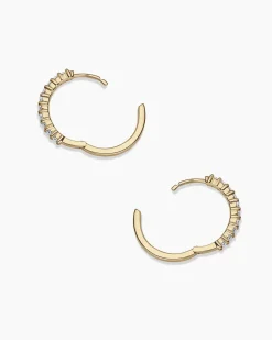 gorjana Diamond 15mm Hoops 14k Solid Gold Fashion