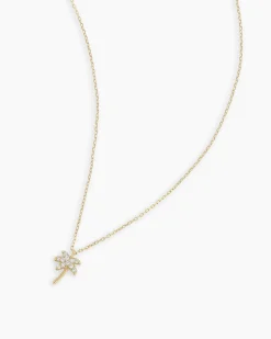 gorjana Diamond Palm Necklace 14k Solid Gold Clearance