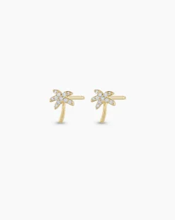 gorjana Diamond Palm Studs 14k Solid Gold Clearance