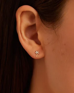 gorjana Diamond Palm Studs 14k Solid Gold Clearance