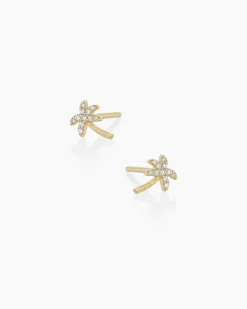 gorjana Diamond Palm Studs 14k Solid Gold Clearance