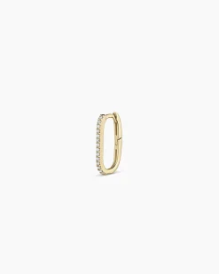 gorjana Diamond Parker Link Single Huggie 14k Solid Gold New