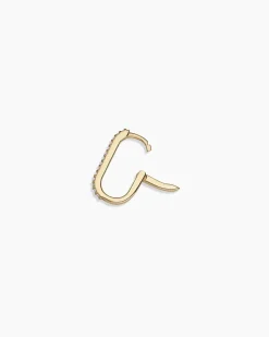 gorjana Diamond Parker Link Single Huggie 14k Solid Gold New