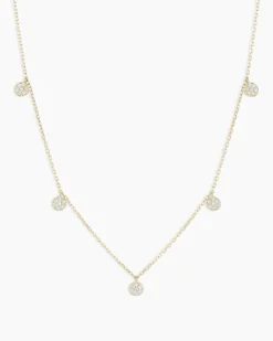 gorjana Diamond Pavé Flutter Necklace 14k Solid Gold New