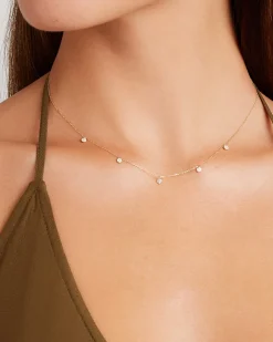 gorjana Diamond Pavé Flutter Necklace 14k Solid Gold New