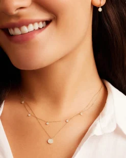 gorjana Diamond Pavé Flutter Necklace 14k Solid Gold New