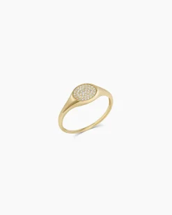 gorjana Diamond Pavé Signet Ring 14k Solid Gold Best