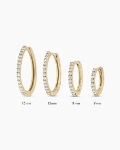 gorjana Diamond Pavé Single Huggie 14k Solid Gold Outlet