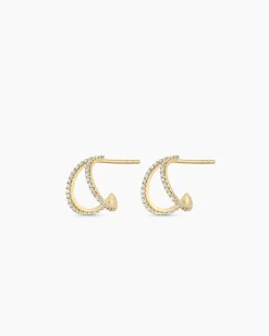 gorjana Diamond Pavé Split Huggies 14k Solid Gold Sale