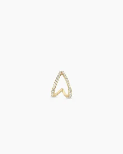 gorjana Diamond Pavé Split Single Huggie 14k Solid Gold Best