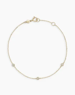 gorjana Diamond Pave Dot Bracelet 14k Solid Gold Clearance