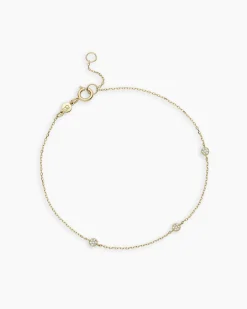 gorjana Diamond Pave Dot Bracelet 14k Solid Gold Clearance