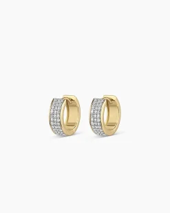 gorjana Diamond Rose Huggies 14k Solid Gold Fashion