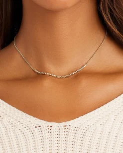 gorjana Diamond Row Melbourne Necklace 14k Solid Gold Clearance