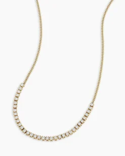 gorjana Diamond Row Melbourne Necklace 14k Solid Gold Clearance