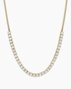 gorjana Diamond Row Melbourne Statement Necklace 14k Solid Gold Clearance