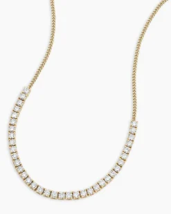 gorjana Diamond Row Melbourne Statement Necklace 14k Solid Gold Clearance
