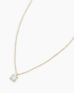 gorjana Diamond Solitaire 4 mm Necklace 14k Solid Gold Outlet