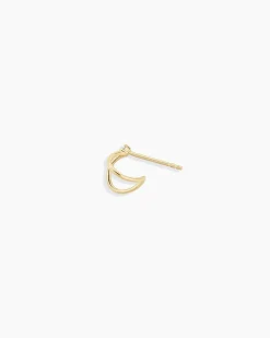 gorjana Diamond Solitaire Split Single Huggie 14k Solid Gold Outlet
