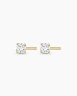 gorjana Diamond Solitaire Studs 14k Solid Gold Outlet