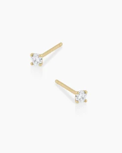 gorjana Diamond Solitaire Studs 14k Solid Gold Outlet