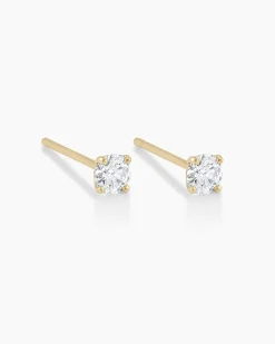 gorjana Diamond Solitaire Studs 14k Solid Gold Outlet