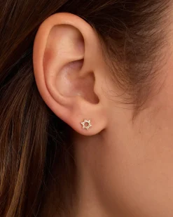 gorjana Diamond Star of David Single Stud 14k Solid Gold Outlet