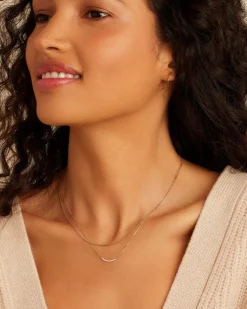 gorjana Diamond Taner Bar Mini Necklace 14k Solid Gold Sale