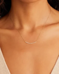 gorjana Diamond Taner Bar Necklace 14k Solid Gold Sale