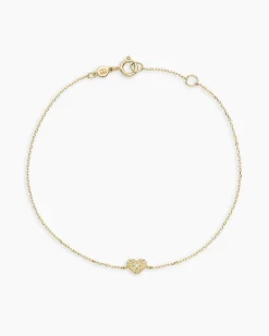 gorjana Diamond Vintage Heart Bracelet 14k Solid Gold Sale