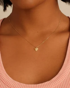 gorjana Diamond Vintage Heart Necklace 14k Solid Gold Best